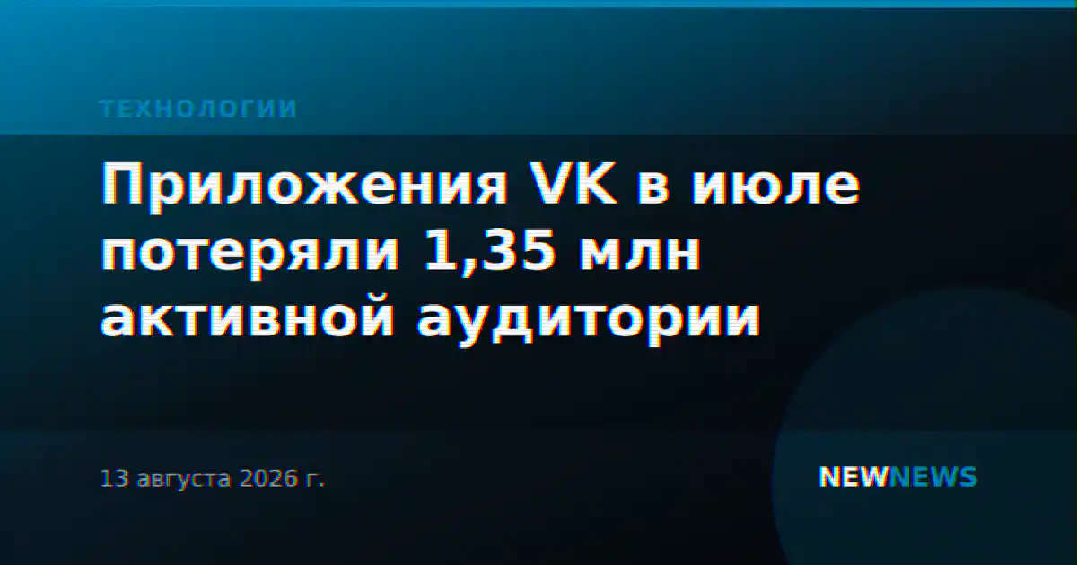Приложения VK в июле потеряли 1,35 млн активной аудитории