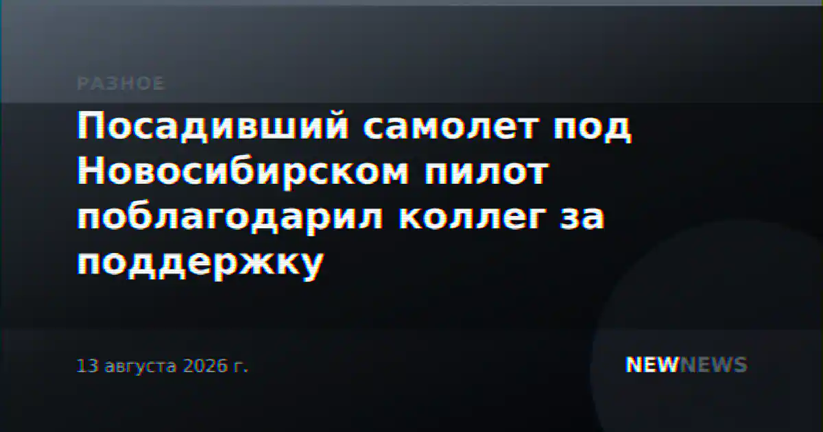 Посадивший самолет под Новосибирском пилот поблагодарил коллег за поддержку