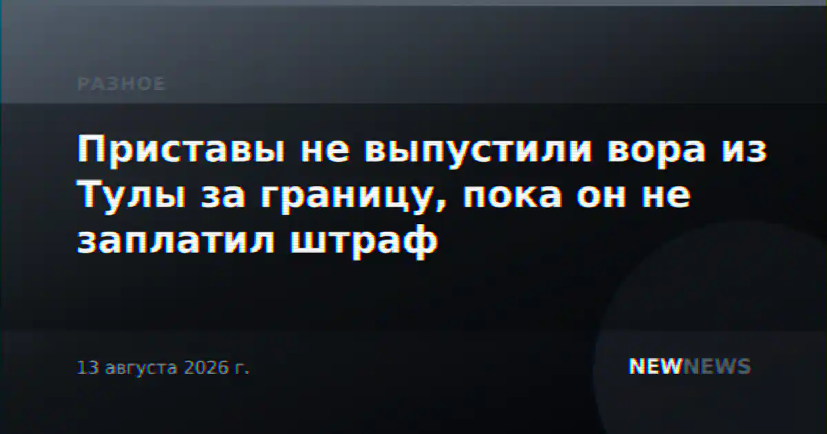 Приставы не выпустили вора из Тулы за границу, пока он не заплатил штраф