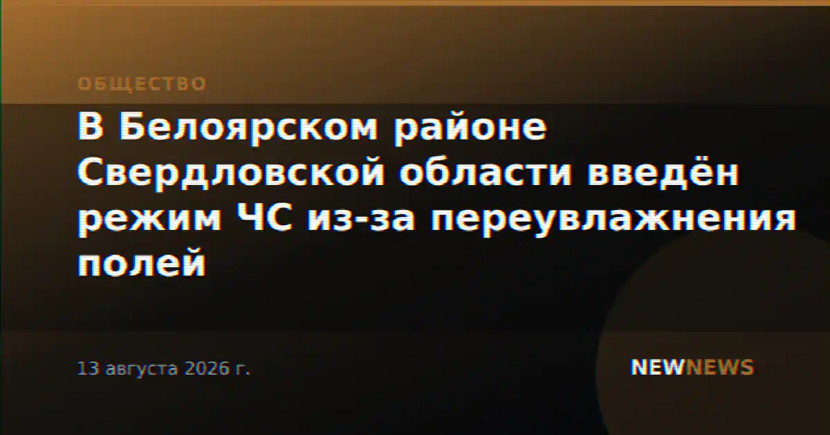 В Белоярском районе Свердловской области введён режим ЧС из-за переувлажнения полей