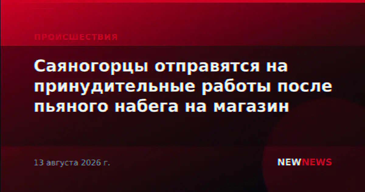 Саяногорцы отправятся на принудительные работы после пьяного набега на магазин