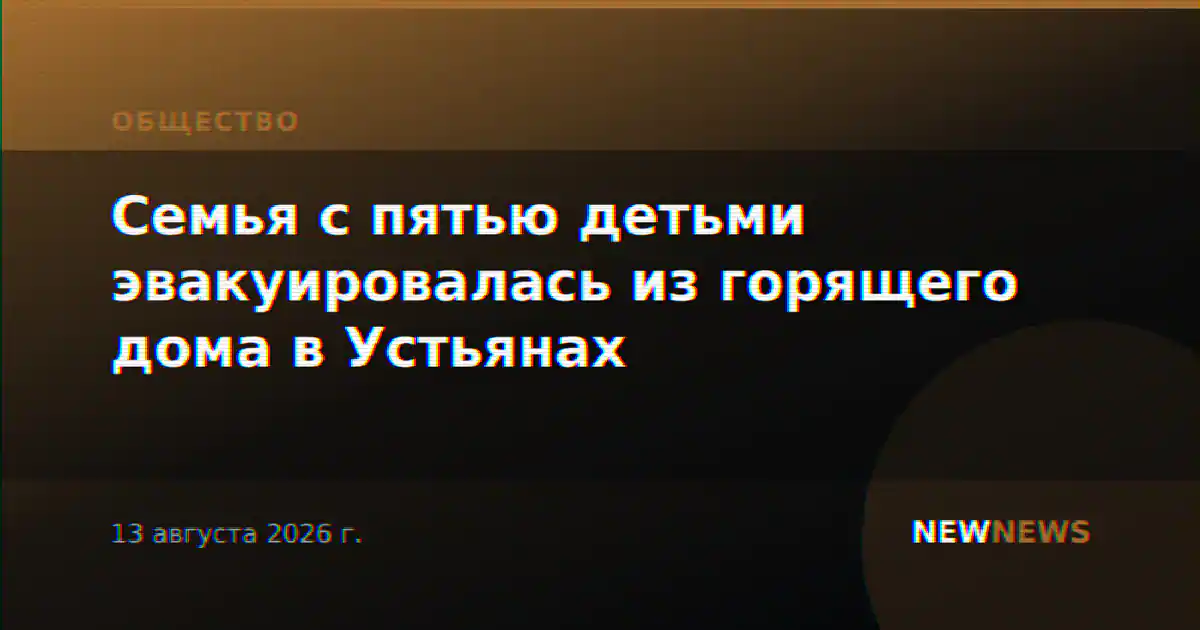 Семья с пятью детьми эвакуировалась из горящего дома в Устьянах
