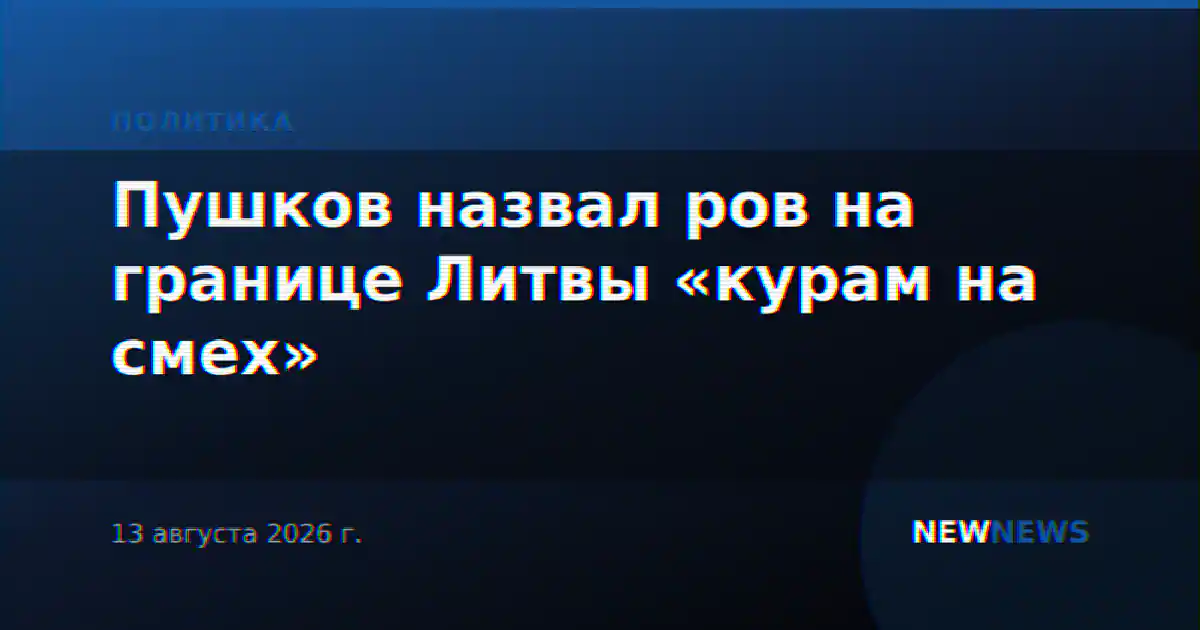 Пушков назвал ров на границе Литвы «курам на смех»