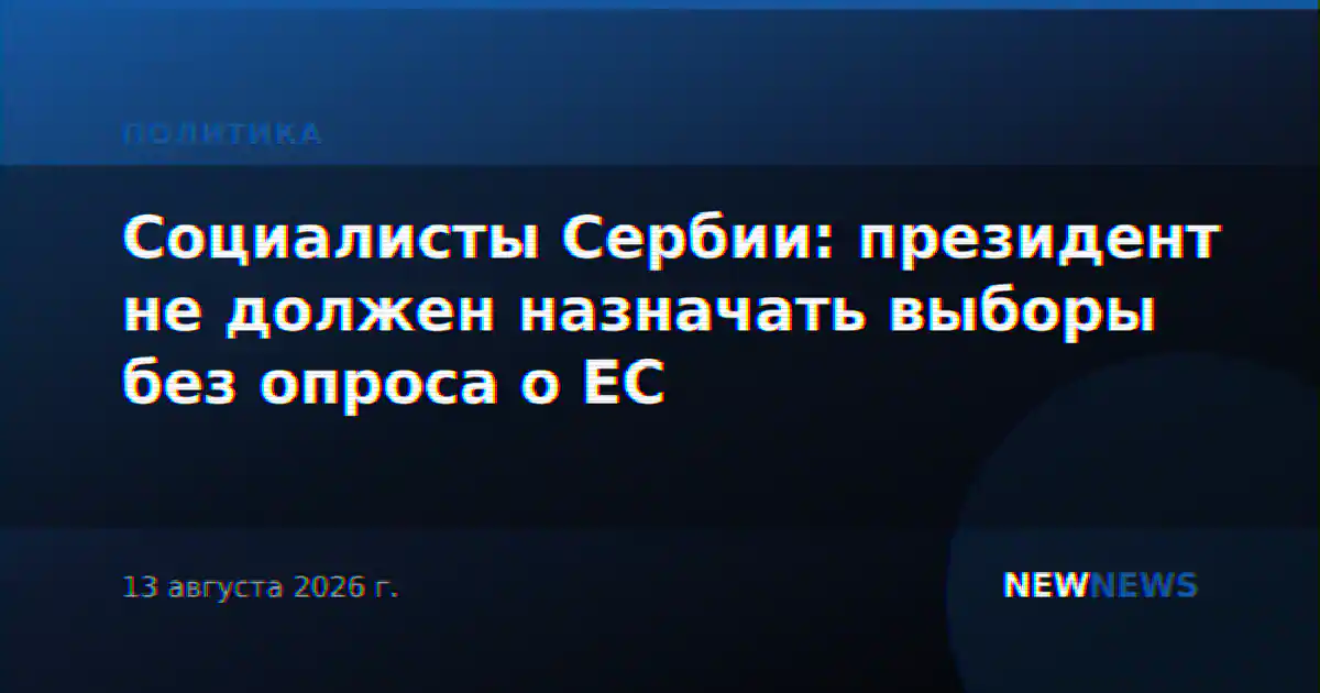 Социалисты Сербии: президент не должен назначать выборы без опроса о ЕС