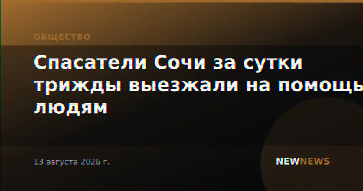 Спасатели Сочи за сутки трижды выезжали на помощь людям