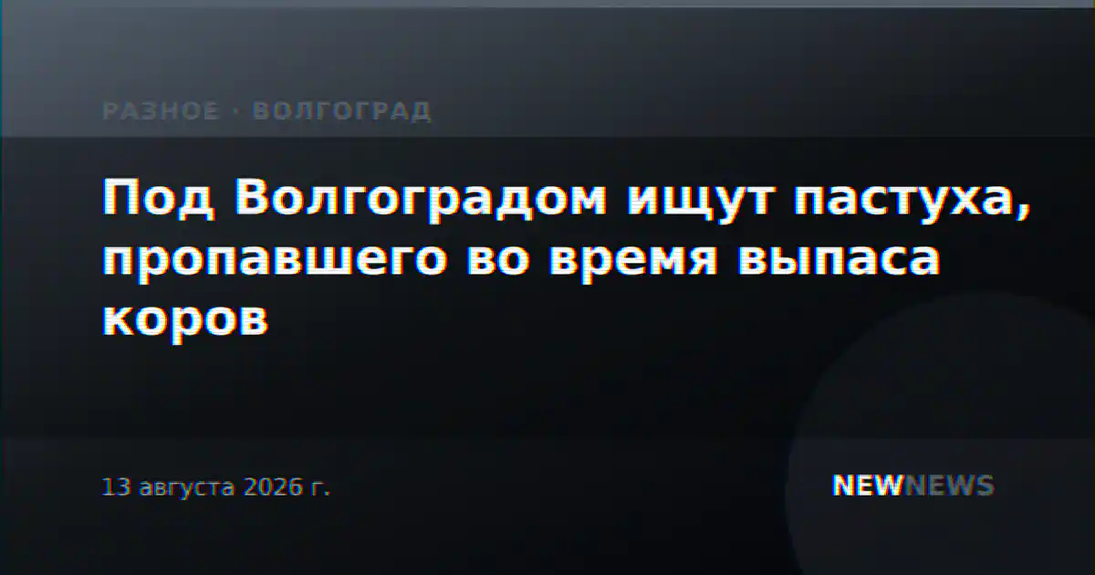 Под Волгоградом ищут пастуха, пропавшего во время выпаса коров