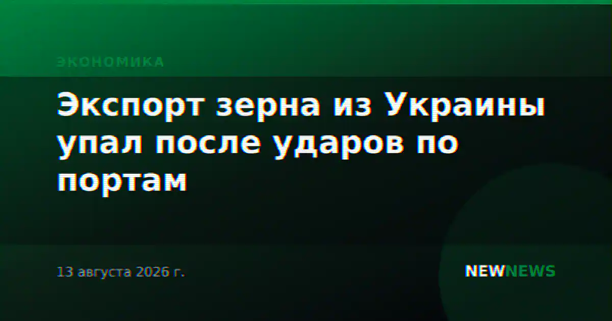 Экспорт зерна из Украины упал после ударов по портам