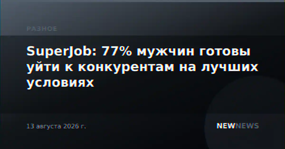 SuperJob: 77% мужчин готовы уйти к конкурентам на лучших условиях