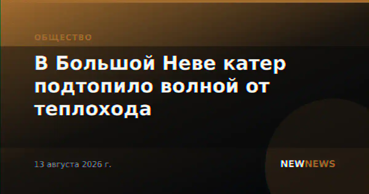 В Большой Неве катер подтопило волной от теплохода
