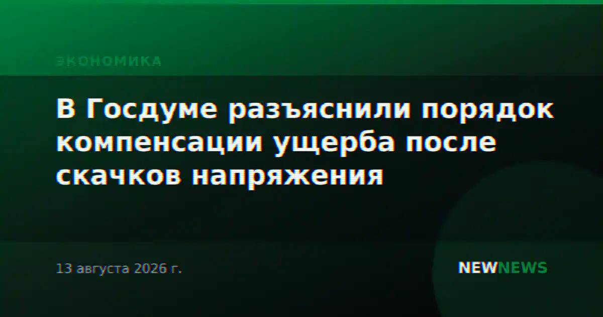 В Госдуме разъяснили порядок компенсации ущерба после скачков напряжения