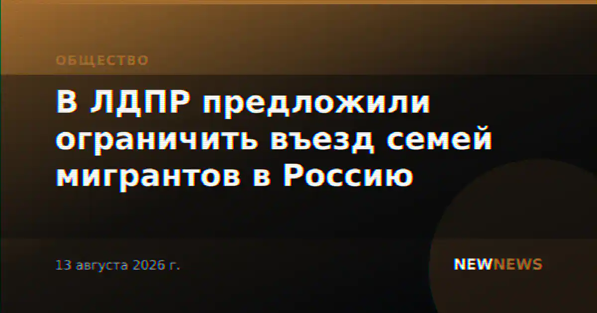 В ЛДПР предложили ограничить въезд семей мигрантов в Россию