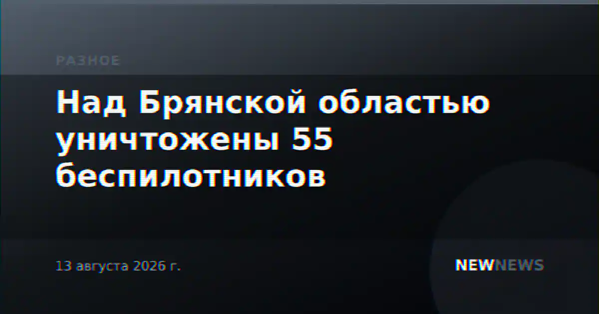 Над Брянской областью уничтожены 55 беспилотников