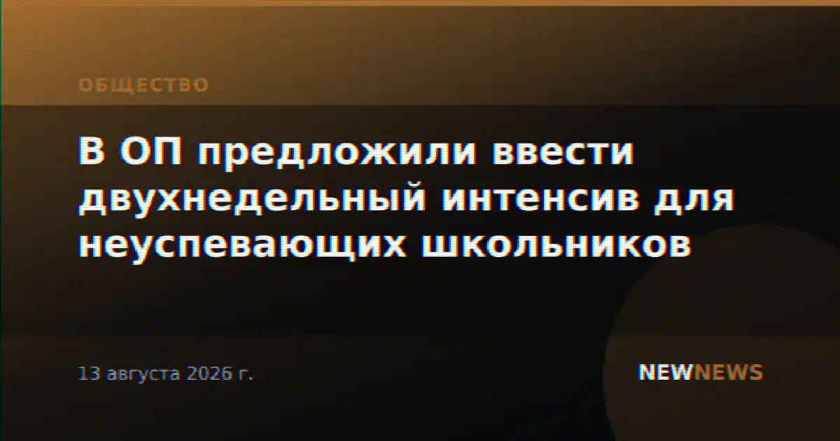 В ОП предложили ввести двухнедельный интенсив для неуспевающих школьников
