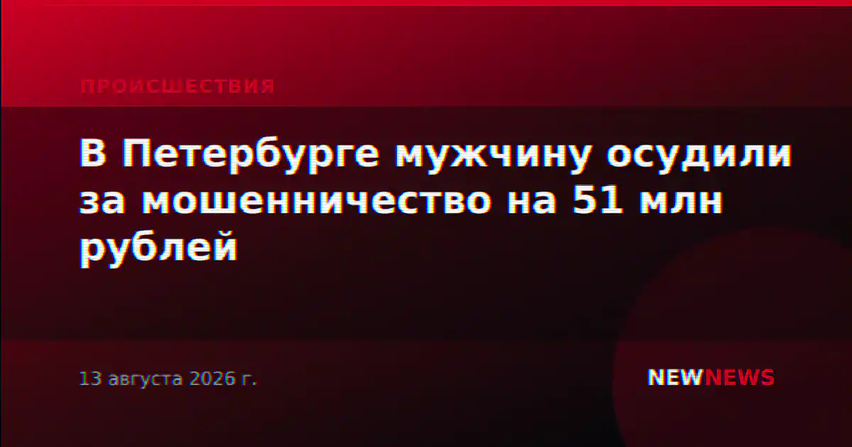 В Петербурге мужчину осудили за мошенничество на 51 млн рублей