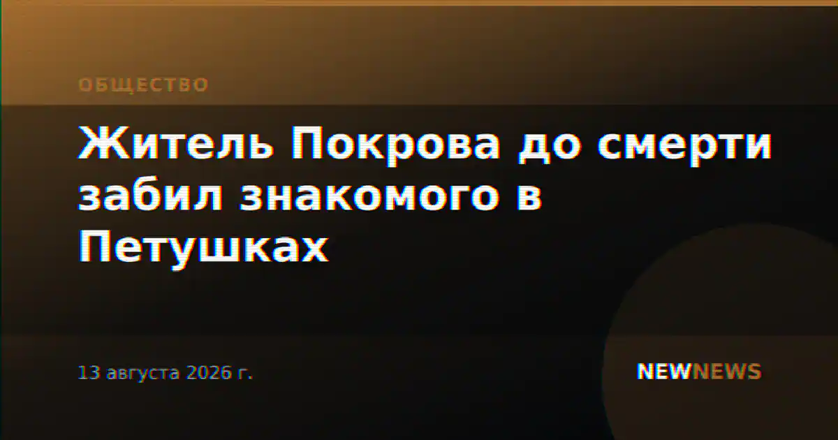 Житель Покрова до смерти забил знакомого в Петушках