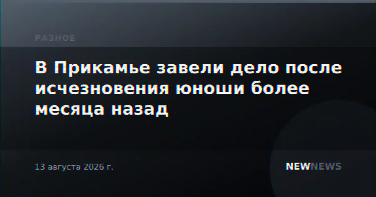 В Прикамье завели дело после исчезновения юноши более месяца назад