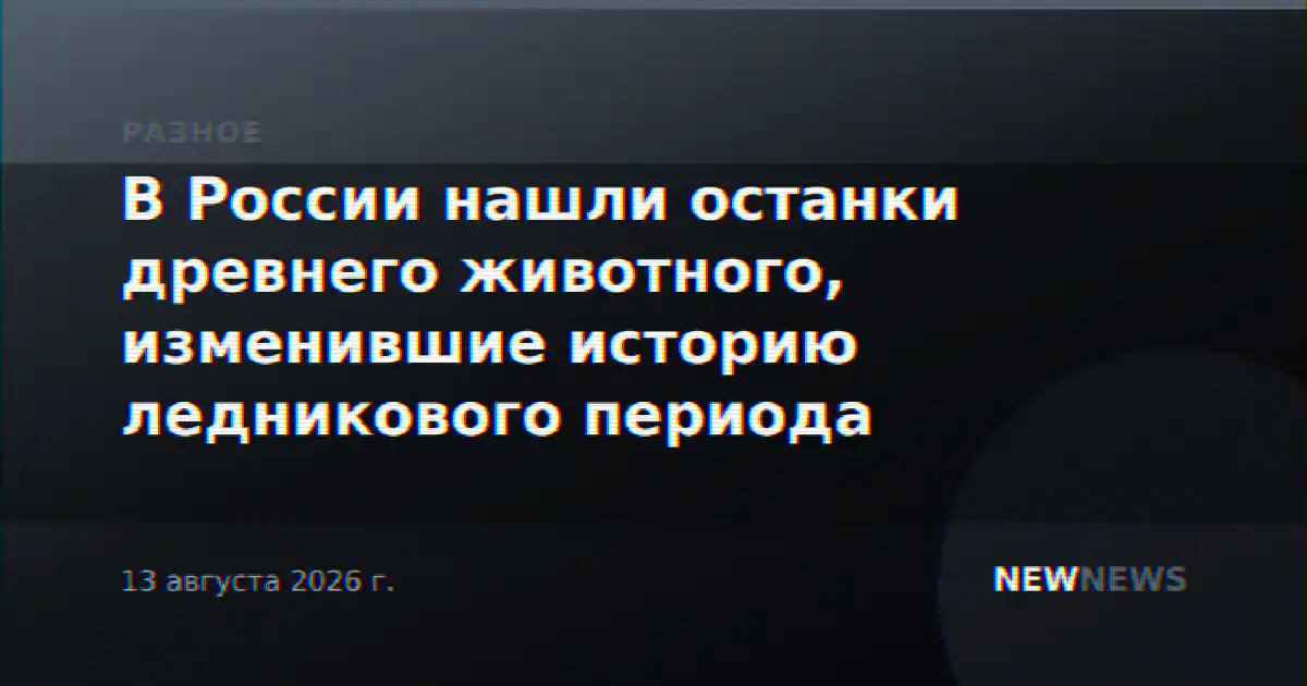 В России нашли останки древнего животного, изменившие историю ледникового периода