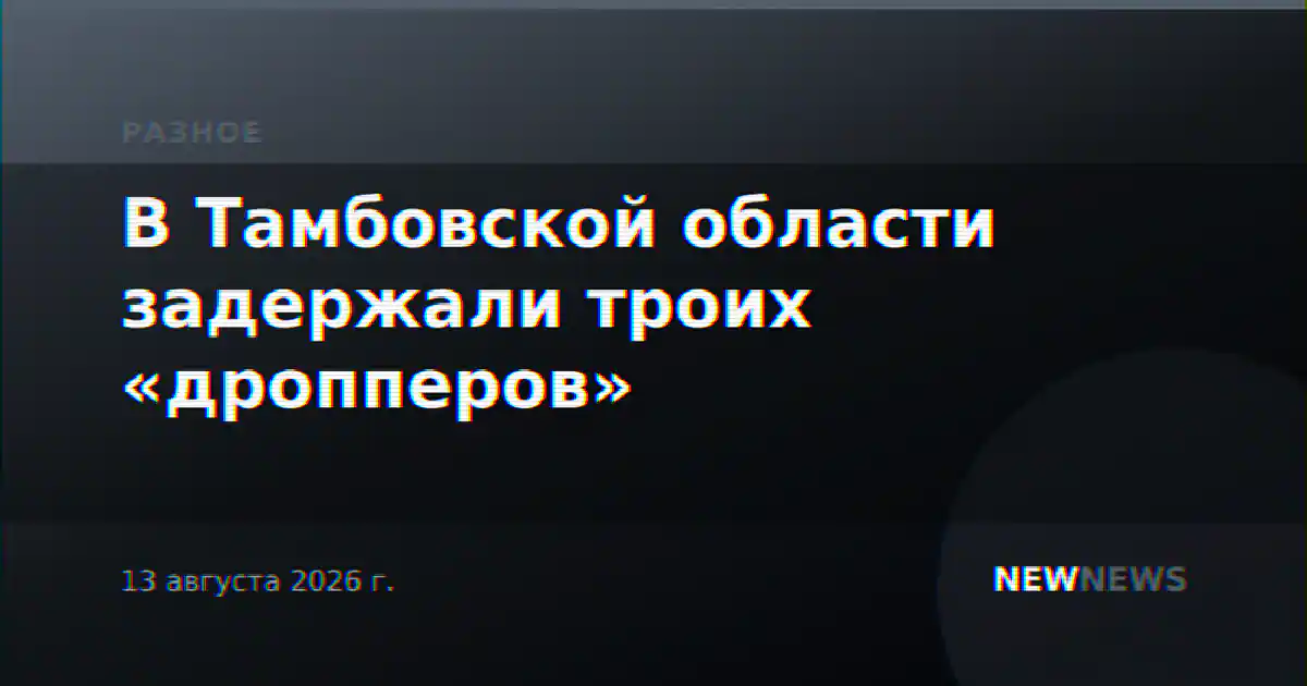 В Тамбовской области задержали троих «дропперов»