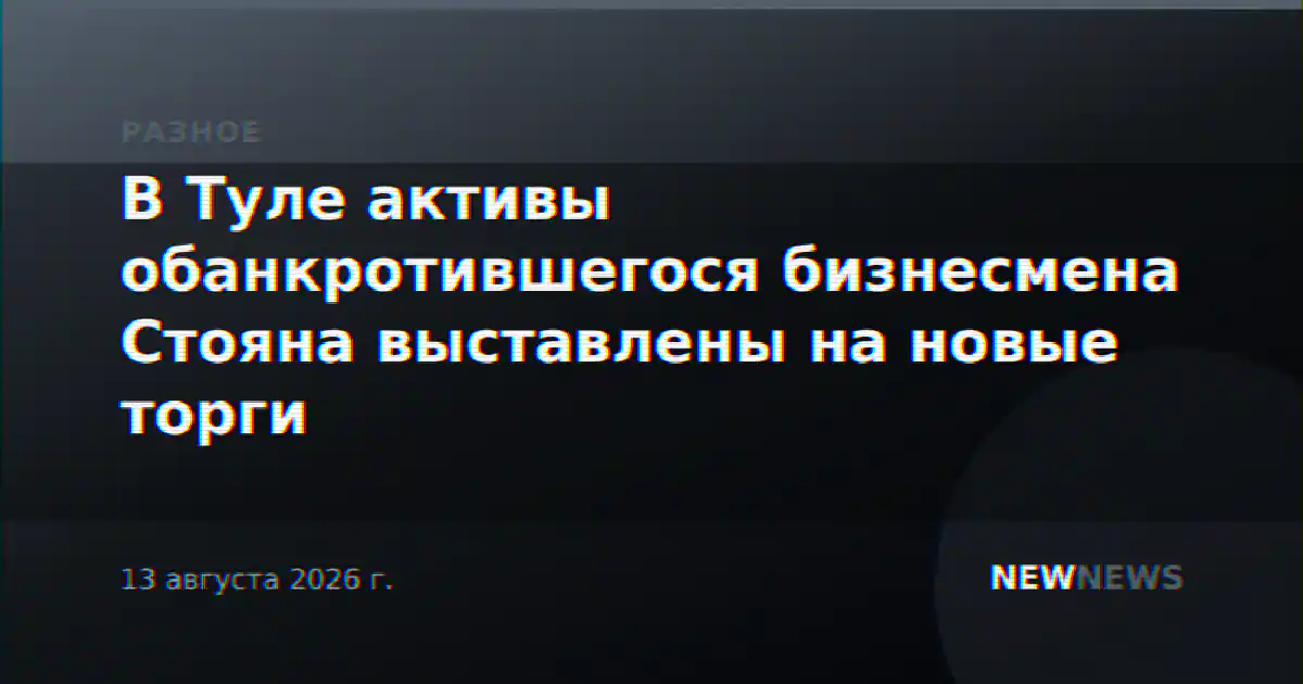 В Туле активы обанкротившегося бизнесмена Стояна выставлены на новые торги
