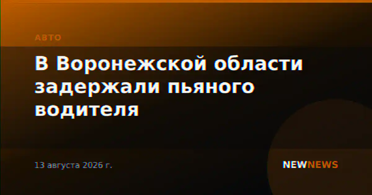 В Воронежской области задержали пьяного водителя