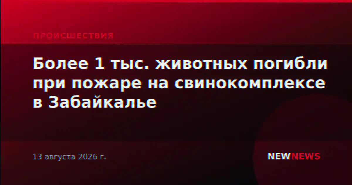 Более 1 тыс. животных погибли при пожаре на свинокомплексе в Забайкалье