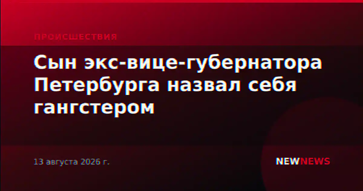 Сын экс-вице-губернатора Петербурга назвал себя гангстером