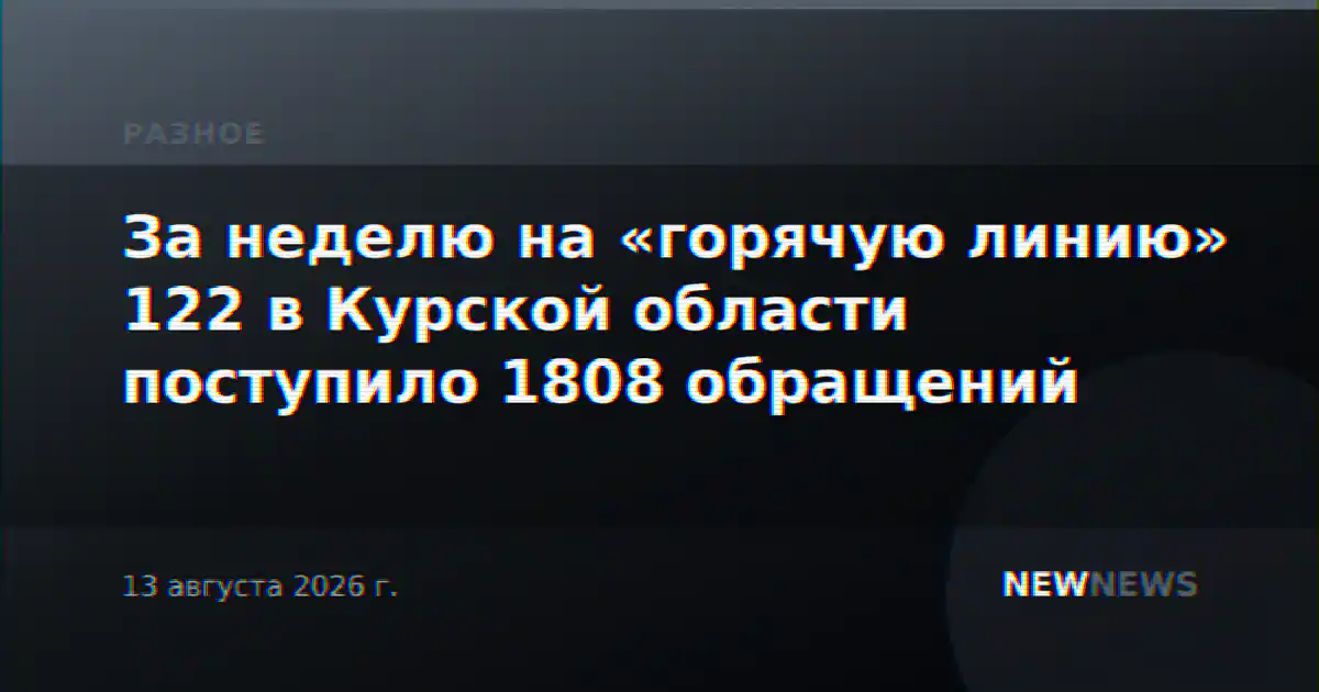 За неделю на «горячую линию» 122 в Курской области поступило 1808 обращений