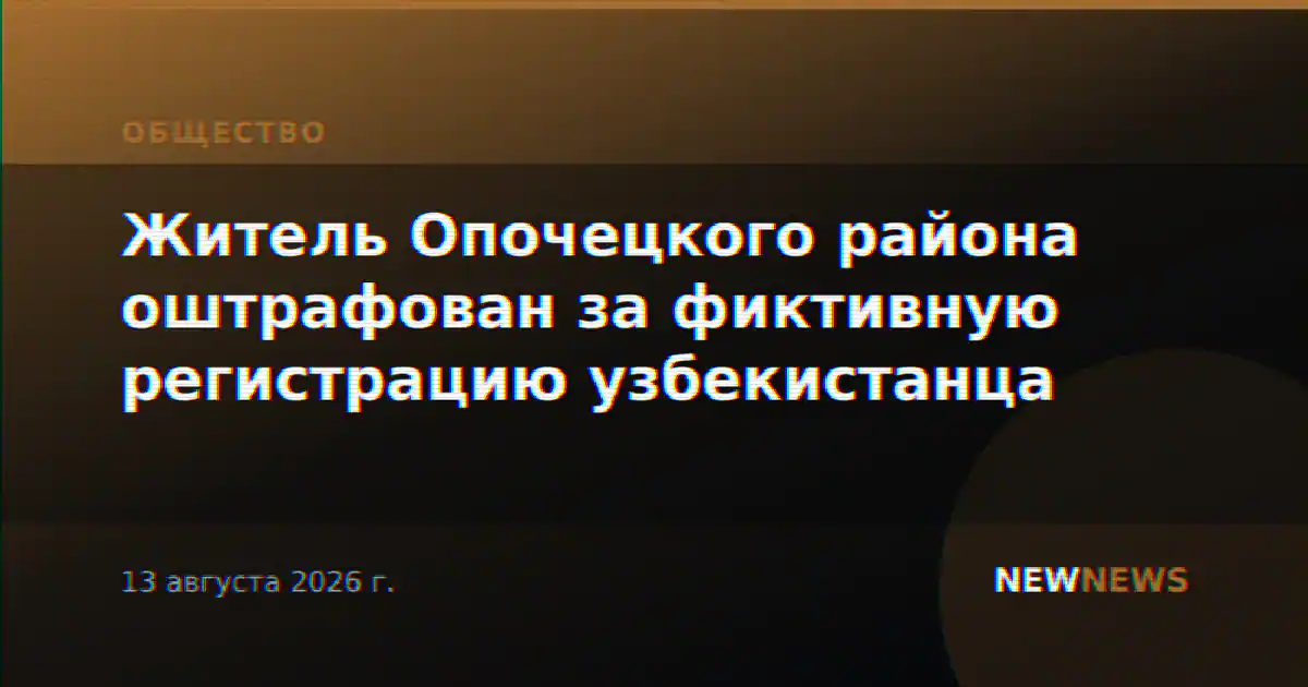 Житель Опочецкого района оштрафован за фиктивную регистрацию узбекистанца