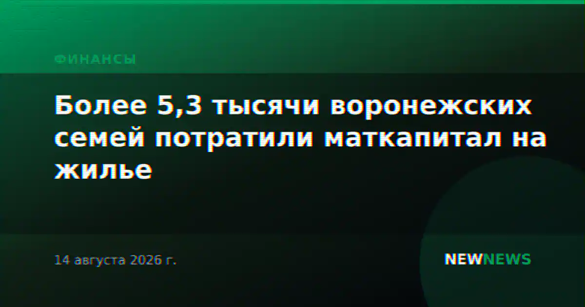 Более 5,3 тысячи воронежских семей потратили маткапитал на жилье