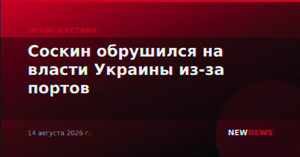 Соскин обрушился на власти Украины из-за портов