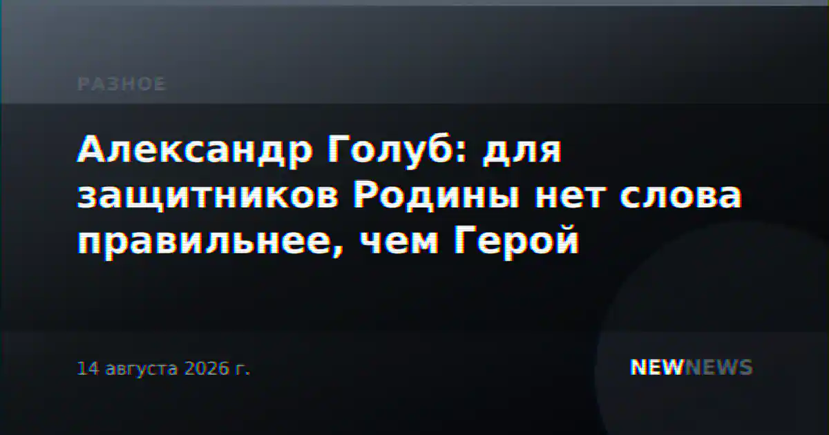 Александр Голуб: для защитников Родины нет слова правильнее, чем Герой