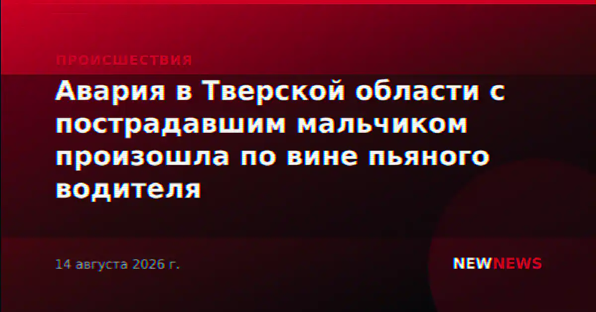 Авария в Тверской области с пострадавшим мальчиком произошла по вине пьяного водителя