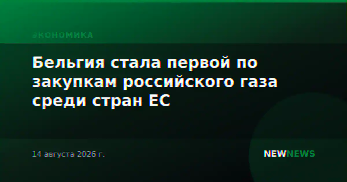 Бельгия стала первой по закупкам российского газа среди стран ЕС