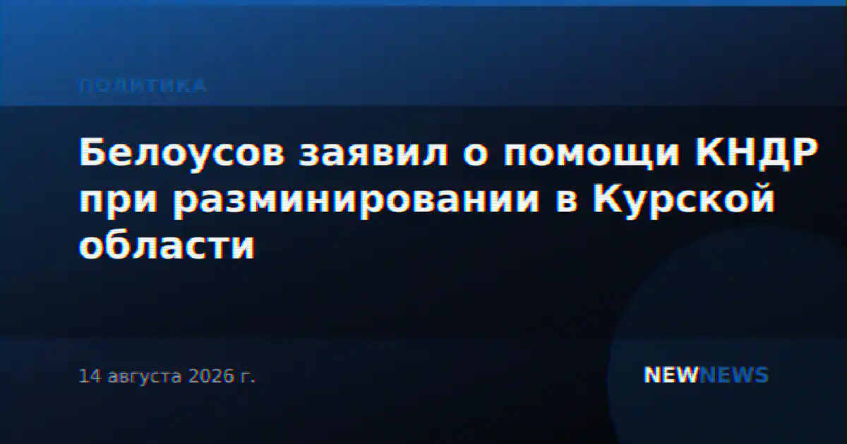 Белоусов заявил о помощи КНДР при разминировании в Курской области
