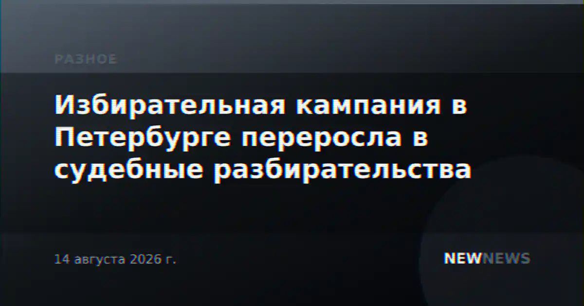 Избирательная кампания в Петербурге переросла в судебные разбирательства