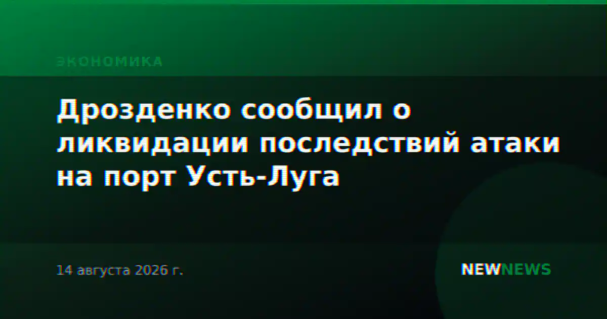 Дрозденко сообщил о ликвидации последствий атаки на порт Усть-Луга