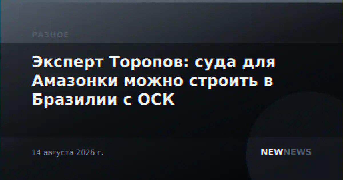 Эксперт Торопов: суда для Амазонки можно строить в Бразилии с ОСК