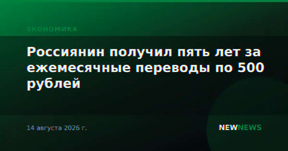Россиянин получил пять лет за ежемесячные переводы по 500 рублей