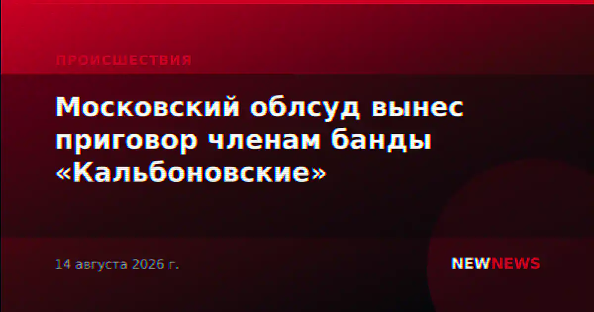Московский облсуд вынес приговор членам банды «Кальбоновские»