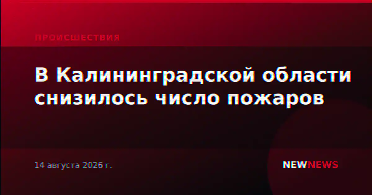 В Калининградской области снизилось число пожаров