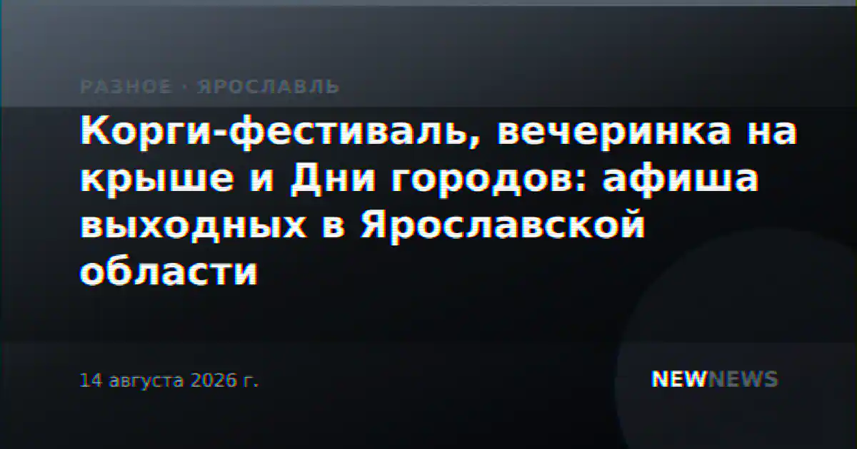 Корги-фестиваль, вечеринка на крыше и Дни городов: афиша выходных в Ярославской области