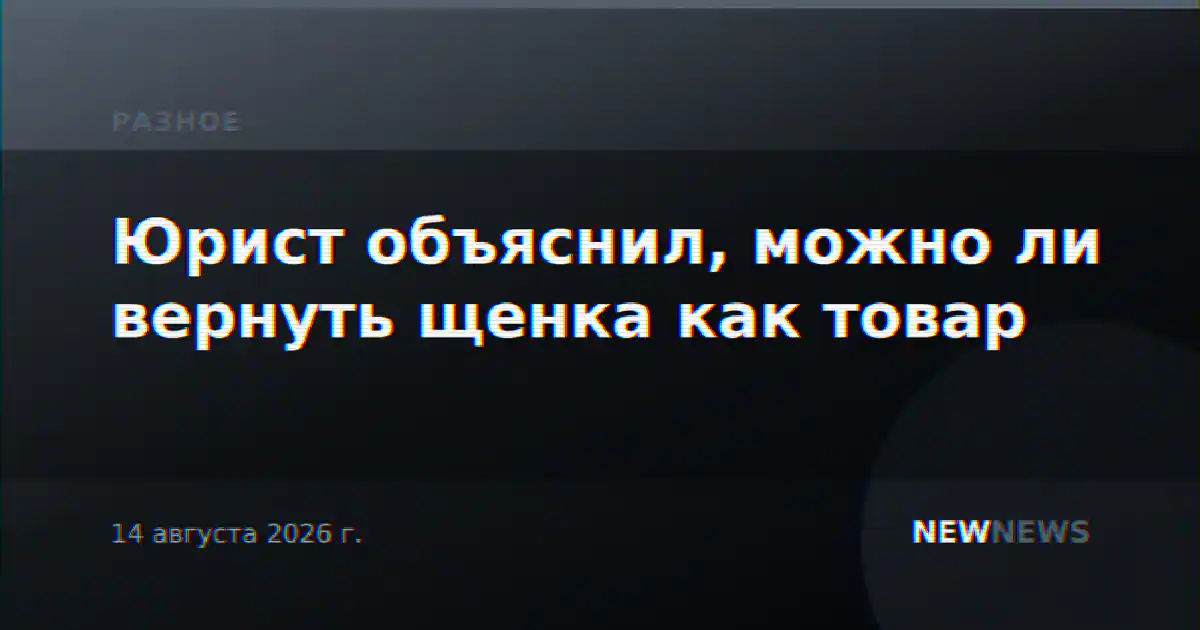 Юрист объяснил, можно ли вернуть щенка как товар