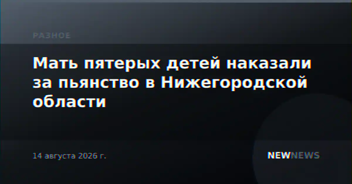 Мать пятерых детей наказали за пьянство в Нижегородской области