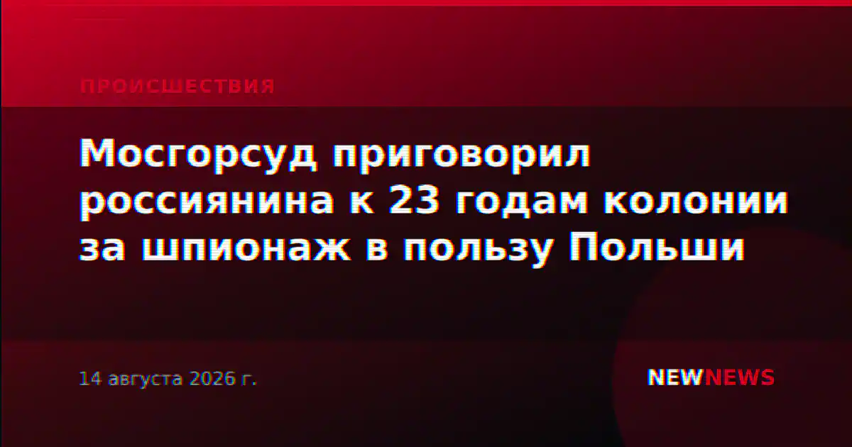 Мосгорсуд приговорил россиянина к 23 годам колонии за шпионаж в пользу Польши