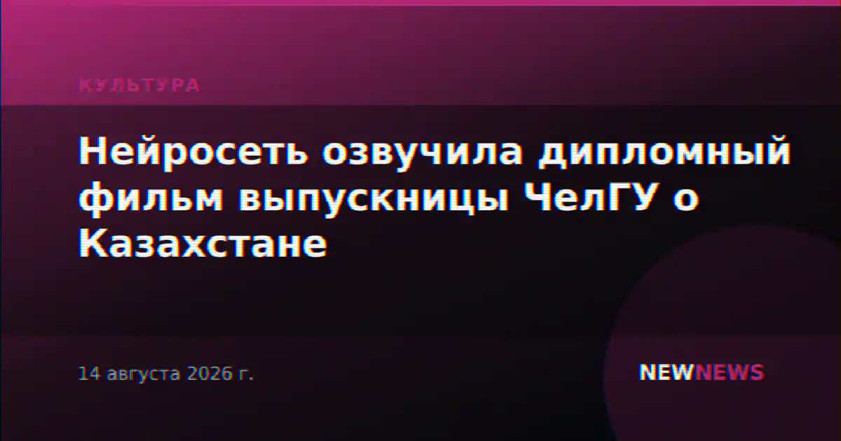 Нейросеть озвучила дипломный фильм выпускницы ЧелГУ о Казахстане