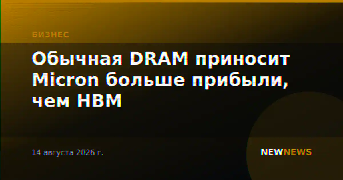 Обычная DRAM приносит Micron больше прибыли, чем HBM