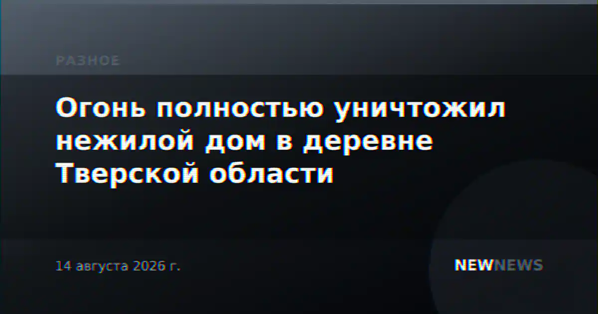 Огонь полностью уничтожил нежилой дом в деревне Тверской области