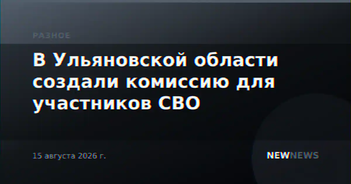 В Ульяновской области создали комиссию для участников СВО