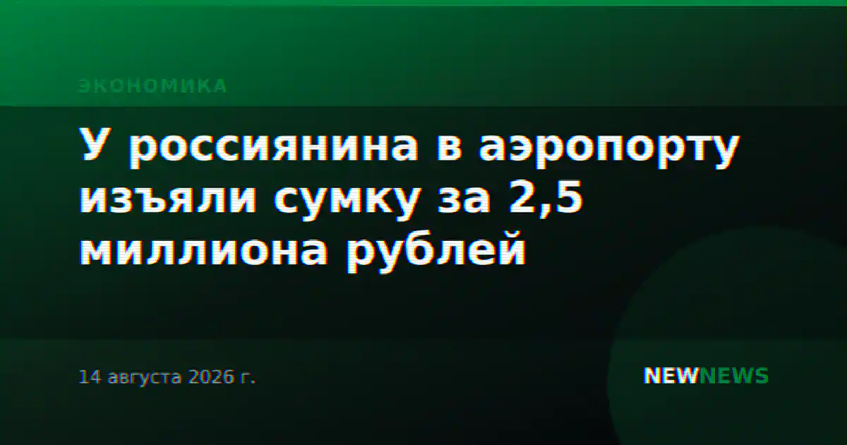 У россиянина в аэропорту изъяли сумку за 2,5 миллиона рублей