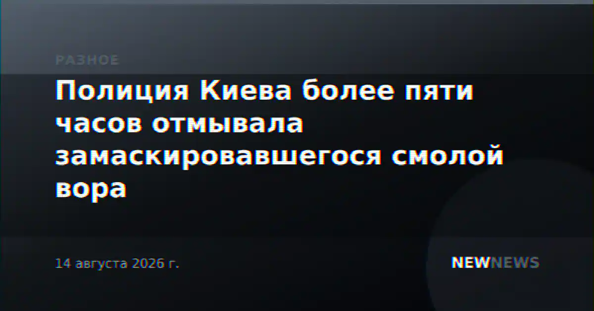 Полиция Киева более пяти часов отмывала замаскировавшегося смолой вора